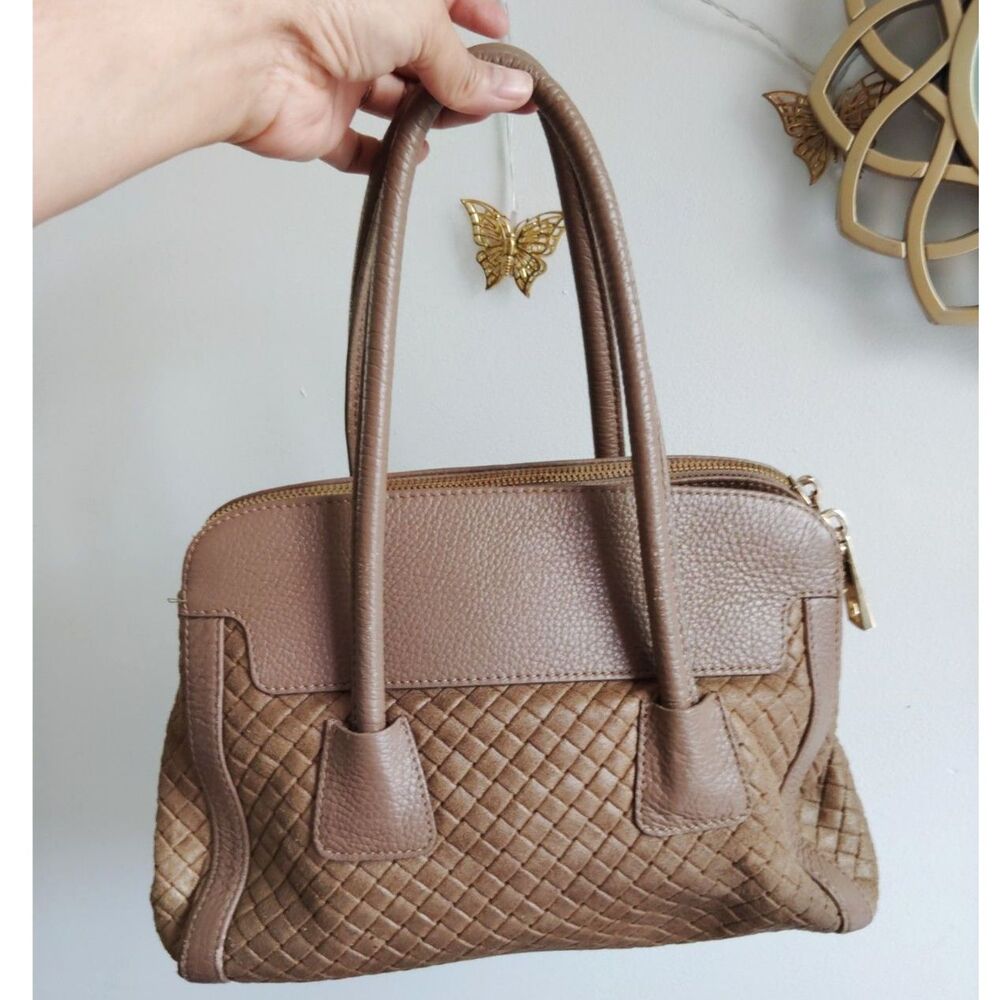 Borse In Pelle Genuine Italian Leather Woven Style Handbag